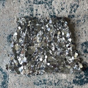 Silver Sequin Skirt